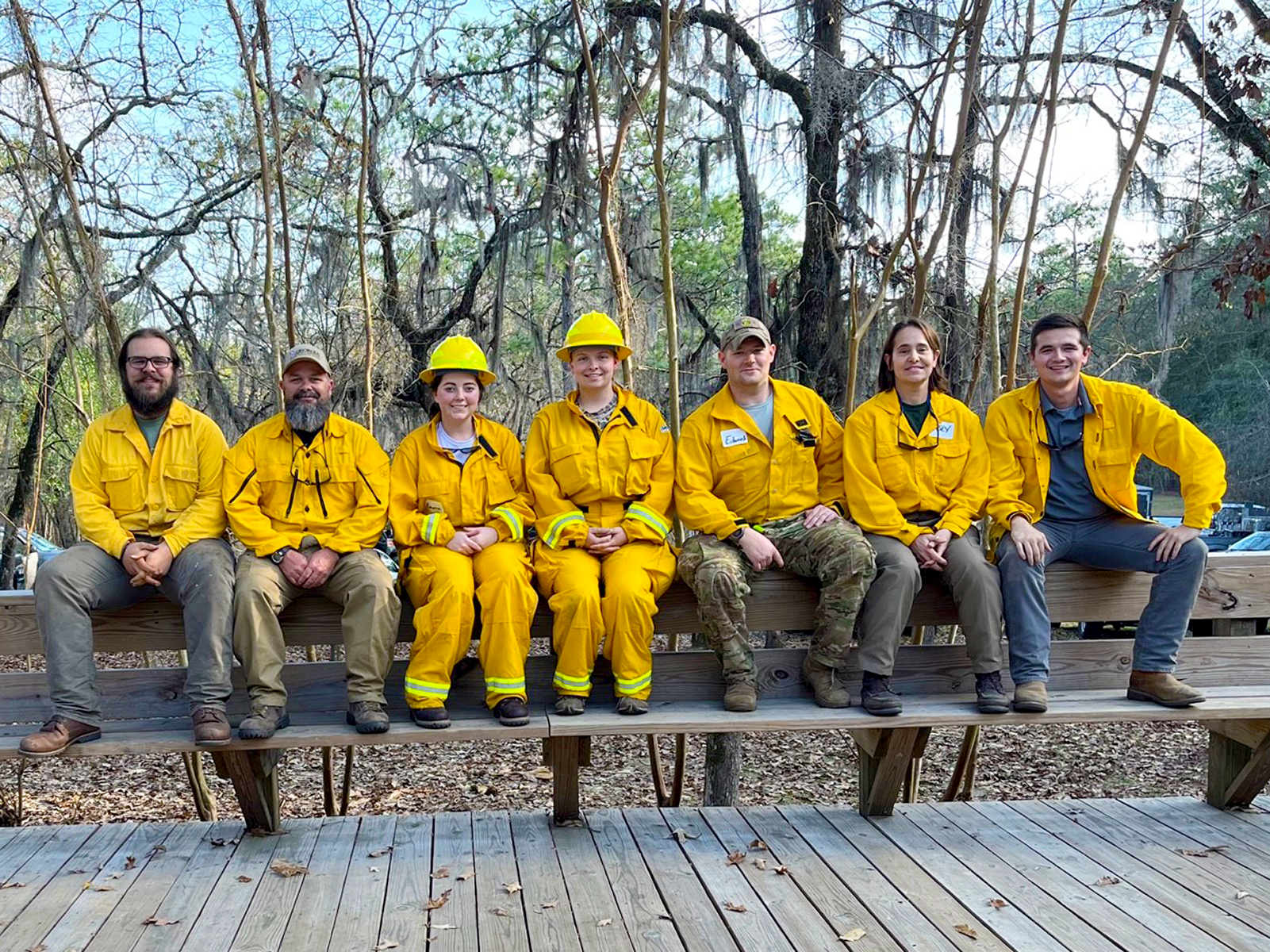 OTC students and alumni at FFT2 Basic Wildland Firefighter training at General Coffee State Park